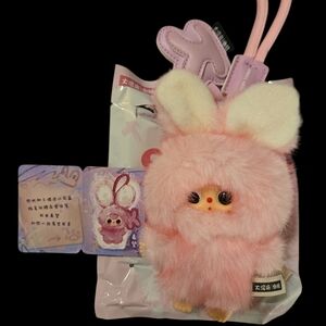 Pink Baby Three Super Mini K Bunny Plushy Keychain- Confirmed